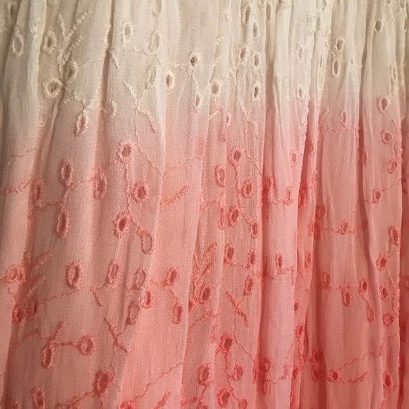 A&F Pink Dip Dye/Ombre Eyelet Mini Summer Dress - Picture 2 of 7